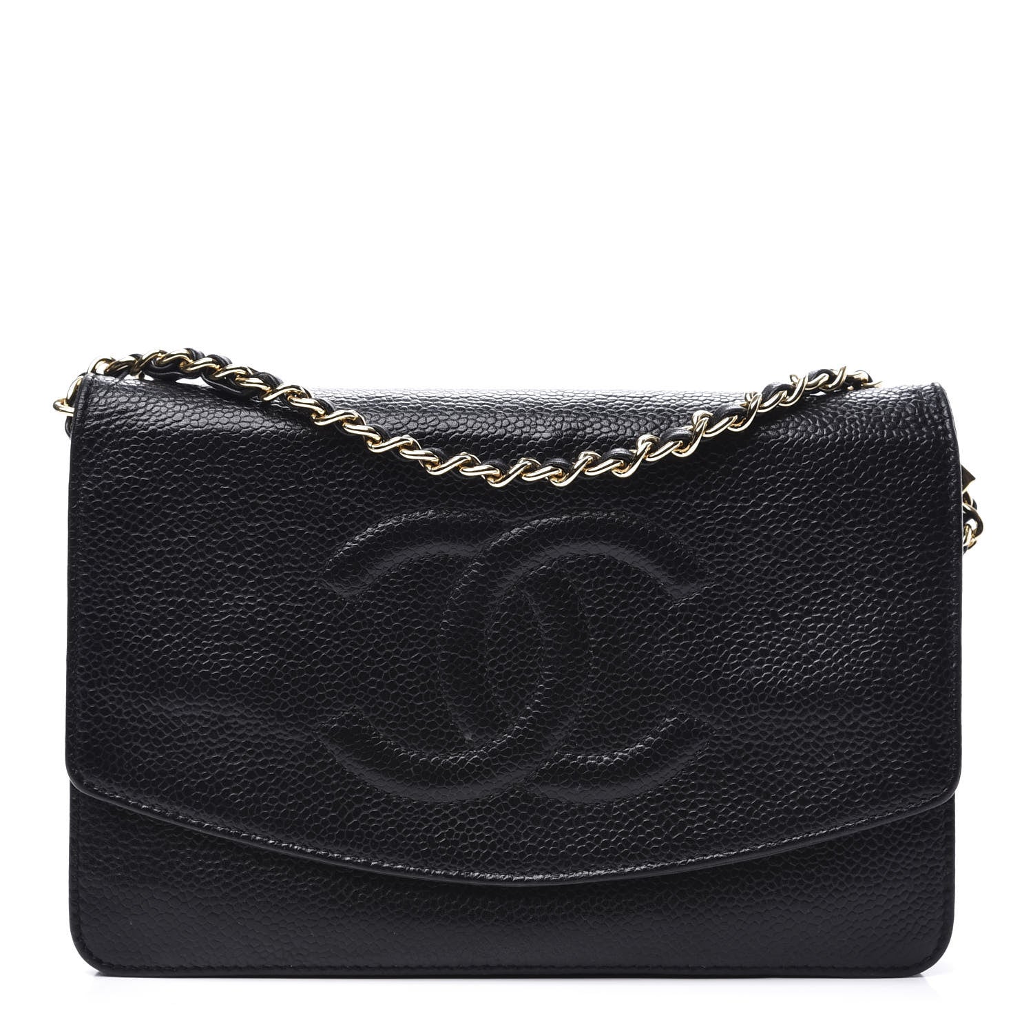Chanel Caviar Timeless CC Wallet On Chain WOC Black 1 of 12