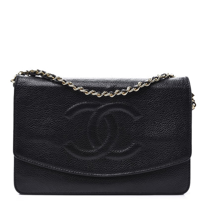 Chanel Caviar Timeless CC Wallet On Chain WOC Black 1 of 12