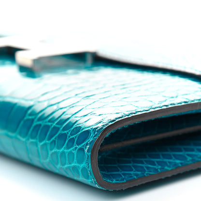 Hermes Shiny Alligator Constance Wallet Bleu Izmir 9 of 16