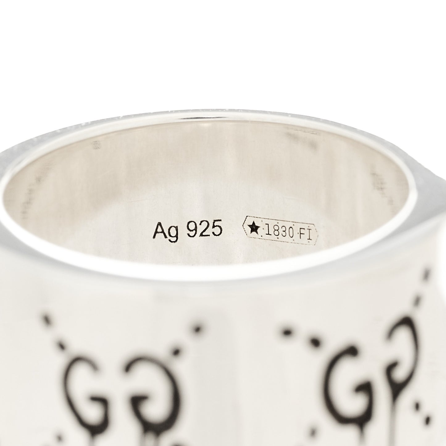 Sterling Silver GucciGhost Hamlet Skull Ring 48 4.5