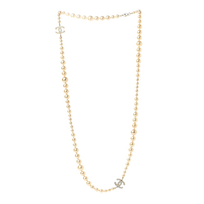 Chanel Graduated Pearl CC Long Necklace Gold 3 of 6