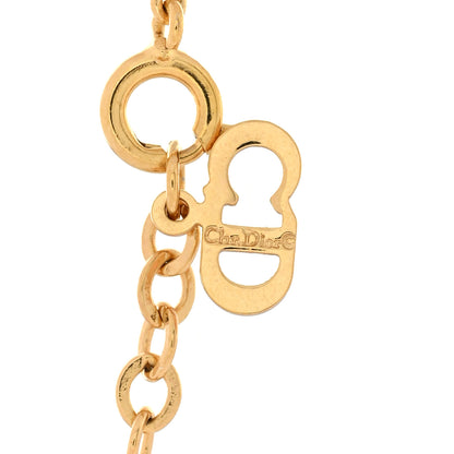 Christian Dior Metal CD Logo Round Pendant Necklace Gold 5 of 6