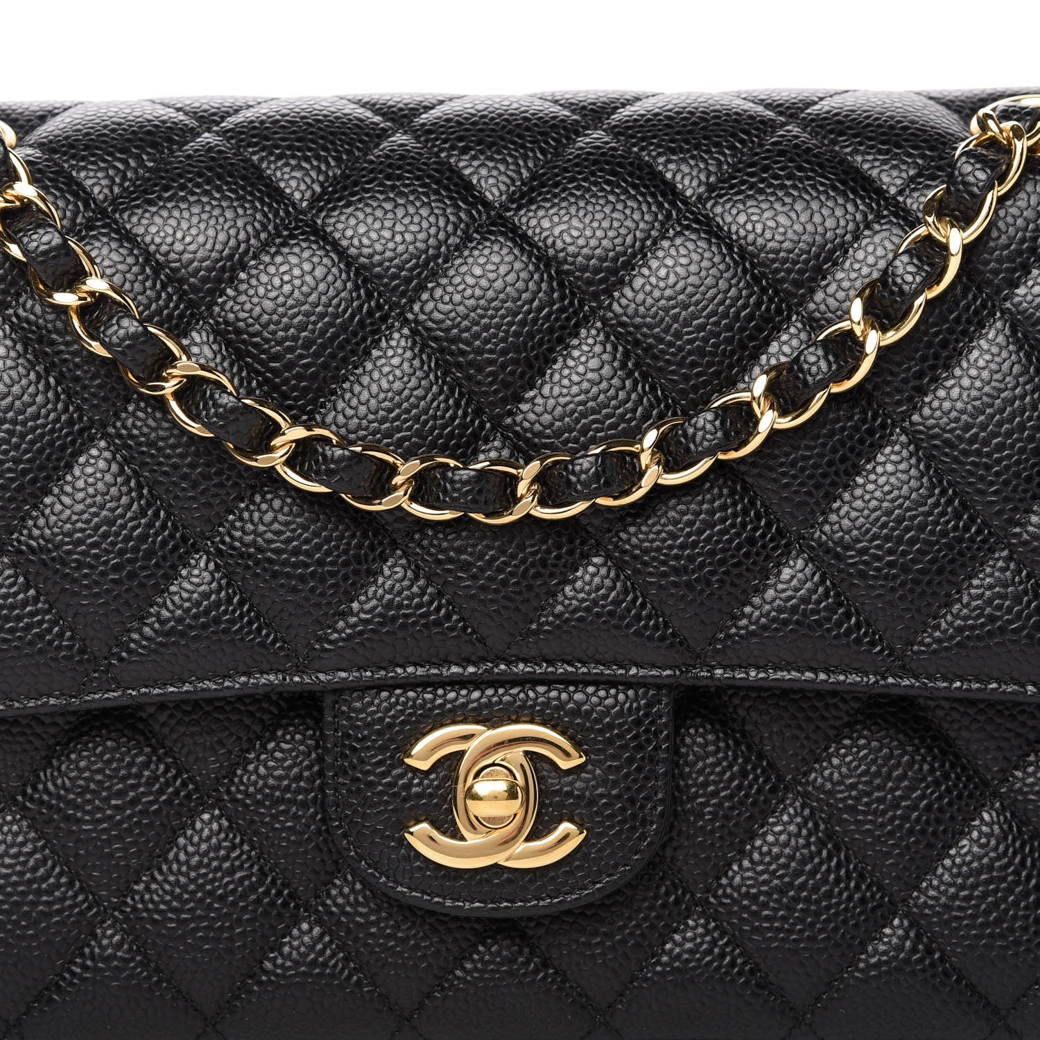 Chanel Caviar Quilted Medium Double Flap Black 10 of 11