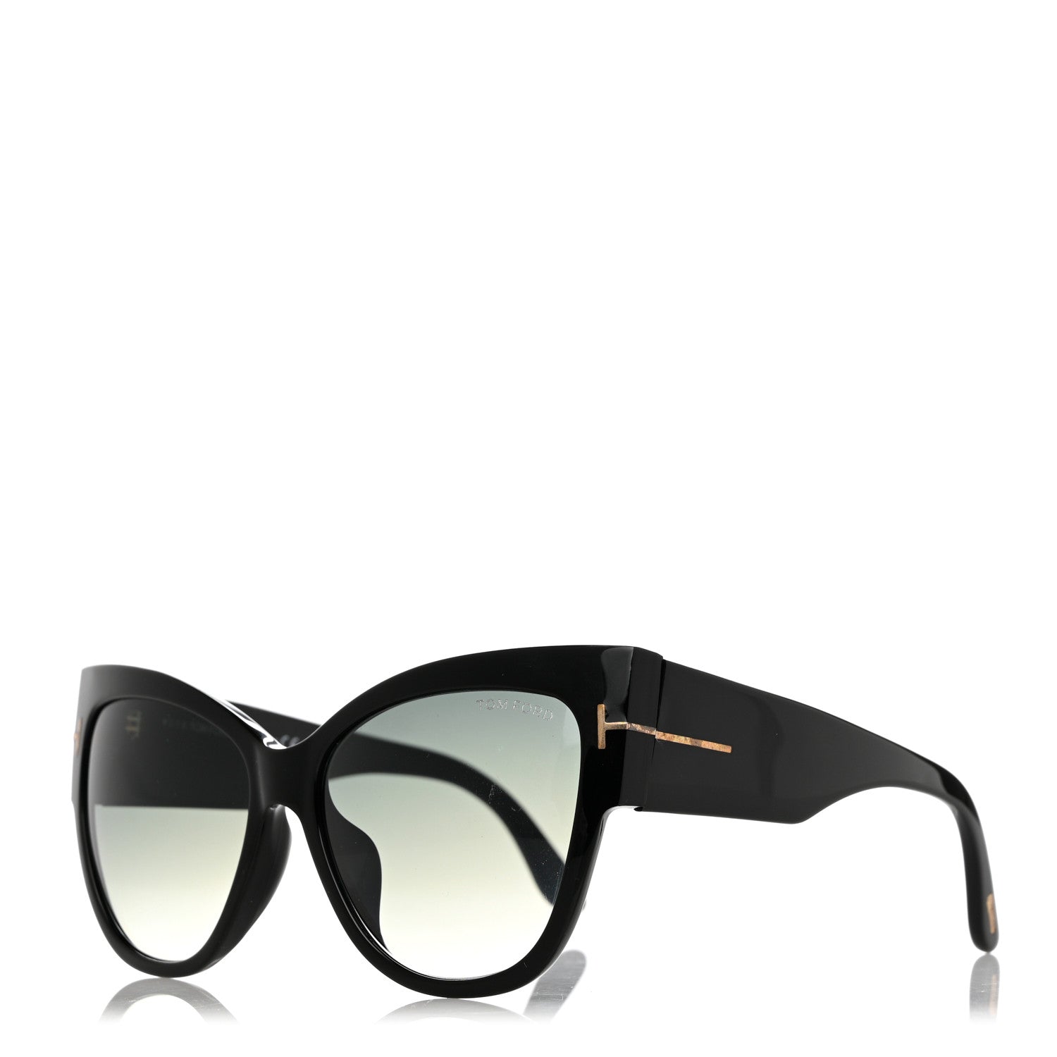 Tom Ford Acetate Anoushka Cat Eye Sunglasses TF371 Black 1 of 9