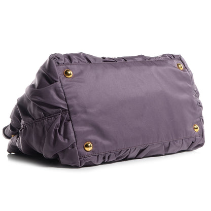 Prada Tessuto Nylon Origami Pleated Handbag Purple 4 of 10