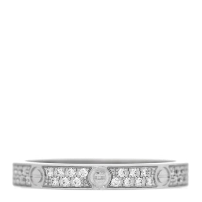 Cartier 18K White Gold Diamond 2.6mm LOVE Paved Band Ring 49 4.75 3 of 5