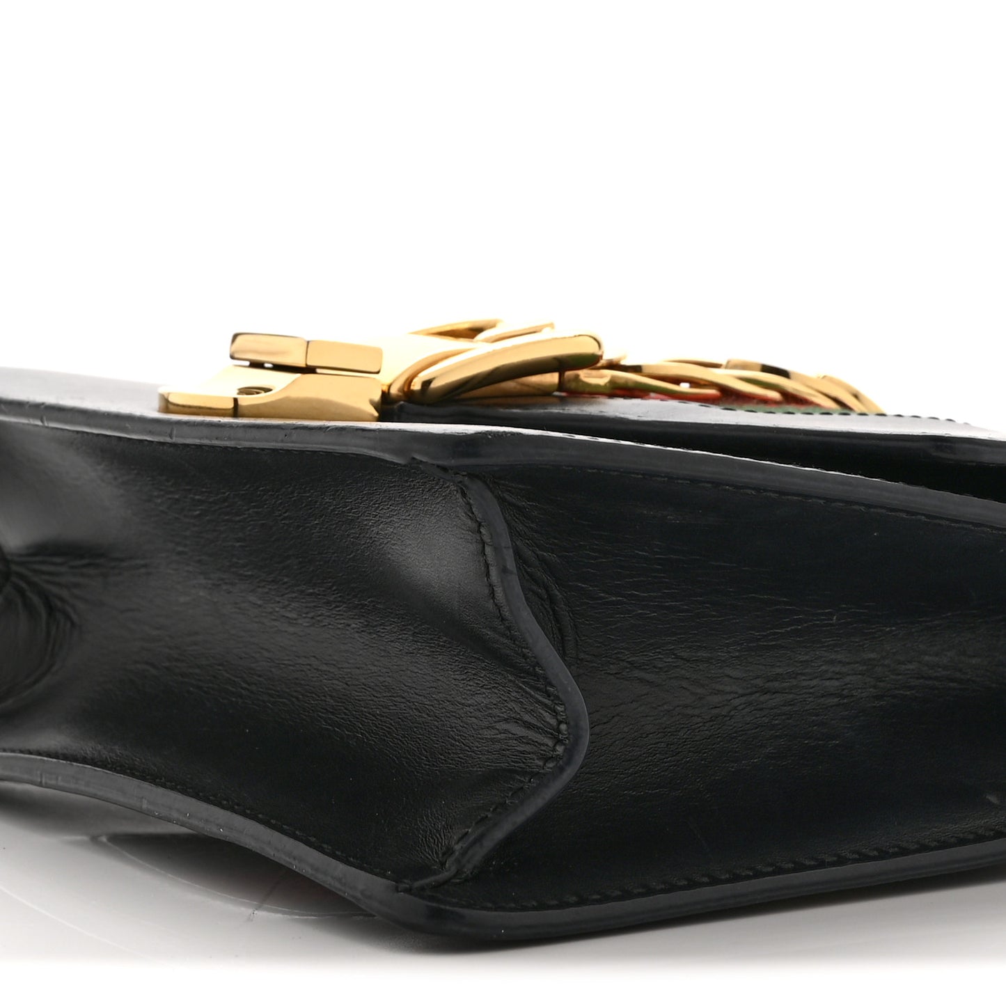 Calfskin Mini Sylvie Chain Shoulder Bag Black