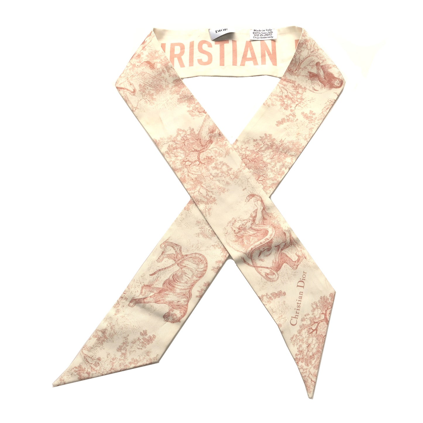 Silk Toile De Jouy Mitzah Scarf Pink