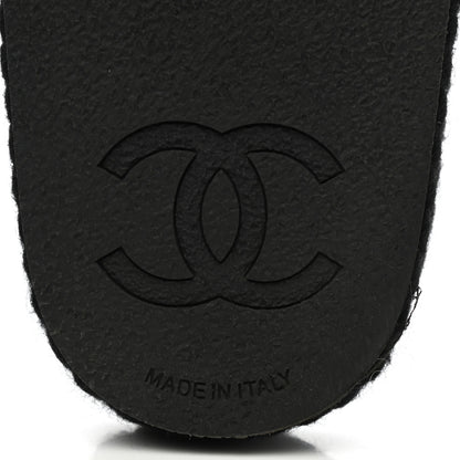Chanel Knit Braided Slide Sandals 38 Black 6 of 9