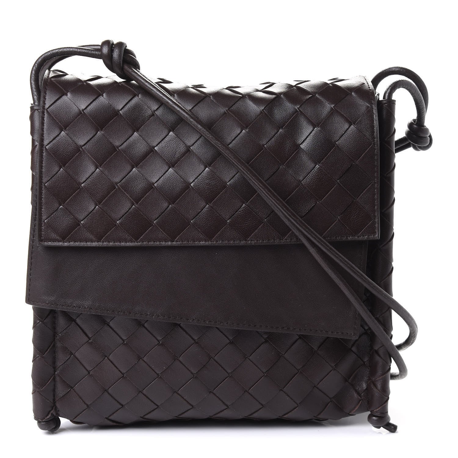 Bottega Veneta Nappa Intrecciato Small Knot Flap Crossbody Fondente 1 of 4