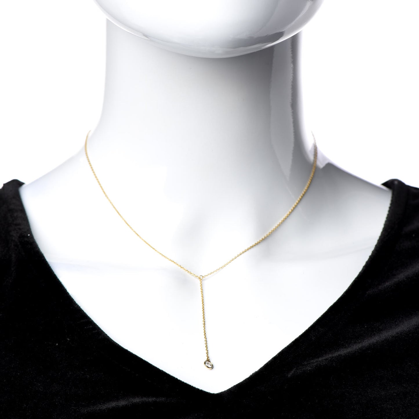 18K Yellow Gold Diamond .17ct Elsa Peretti Diamonds by the Yard Lariat Necklace
