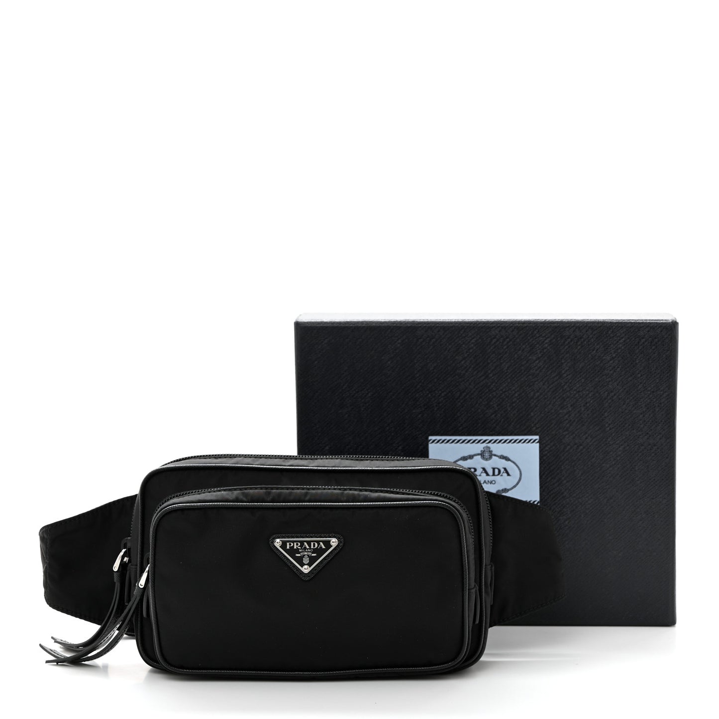 Re-Nylon Saffiano Belt Bag L Black