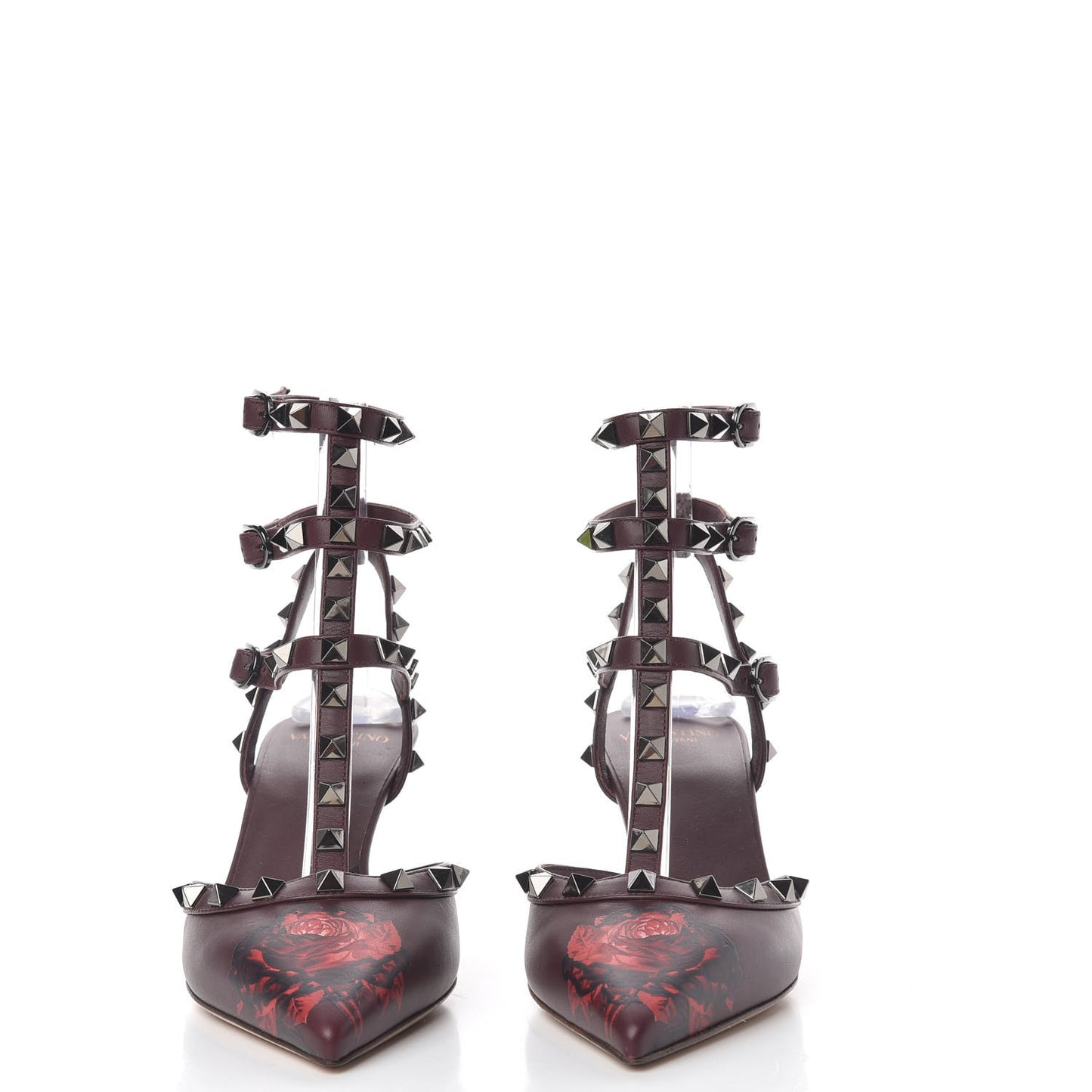 X UNDERCOVER Nappa Rockstud Ankle Strap 65mm Pumps 37 Rubin