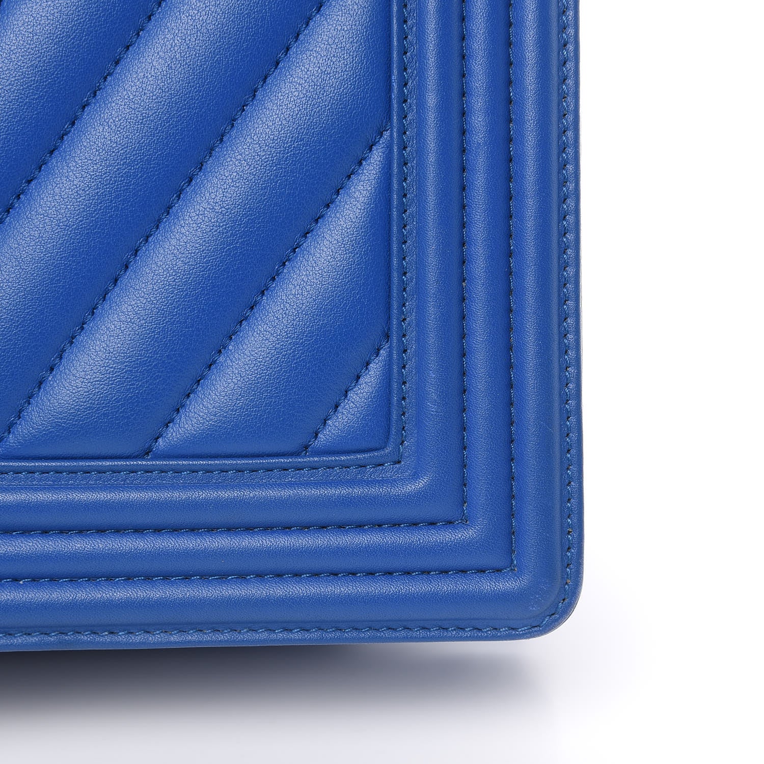 Chanel Calfskin Chevron Quilted New Medium Boy Flap Bright Blue 11 of 15