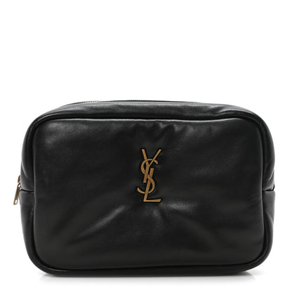 Saint Laurent Lambskin Calypso Cosmetic Case Black 1 of 10