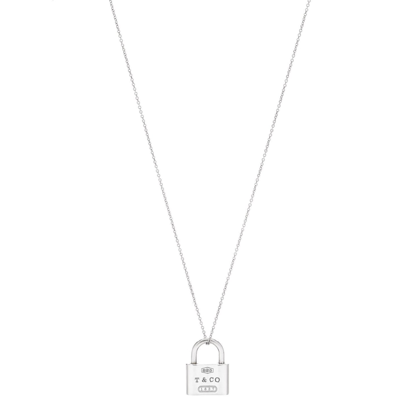 Sterling Silver 1837 Lock Charm Pendant Necklace