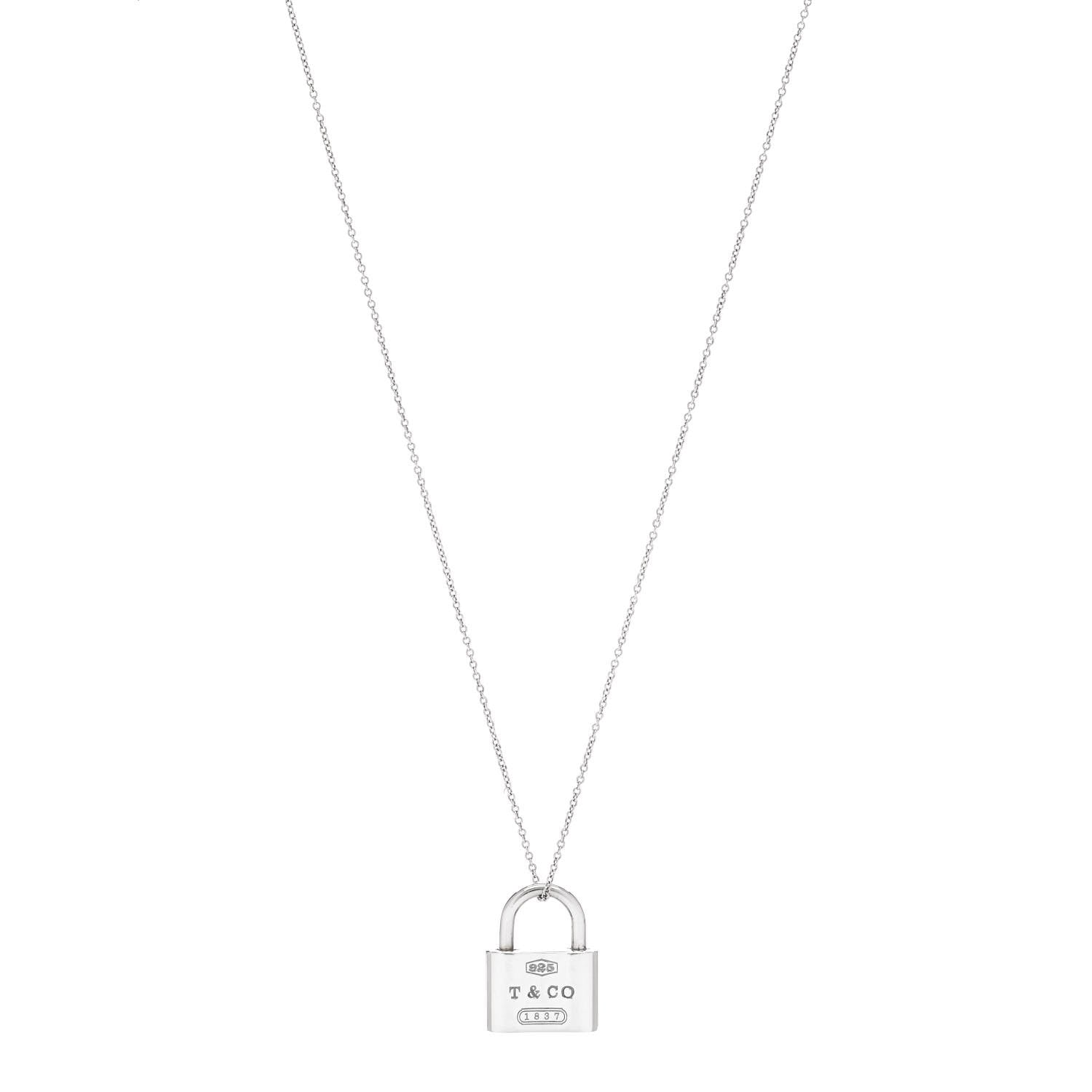 Tiffany Sterling Silver 1837 Lock Charm Pendant Necklace 1 of 6