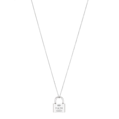 Tiffany Sterling Silver 1837 Lock Charm Pendant Necklace 1 of 6