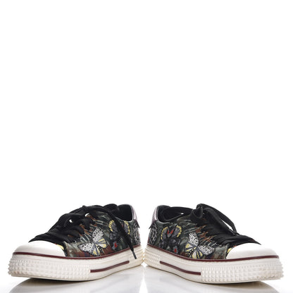 Valentino Garavani Canvas Butterfly Applique Embroidered Low Top Sneakers 40 Military Green 6 of 12