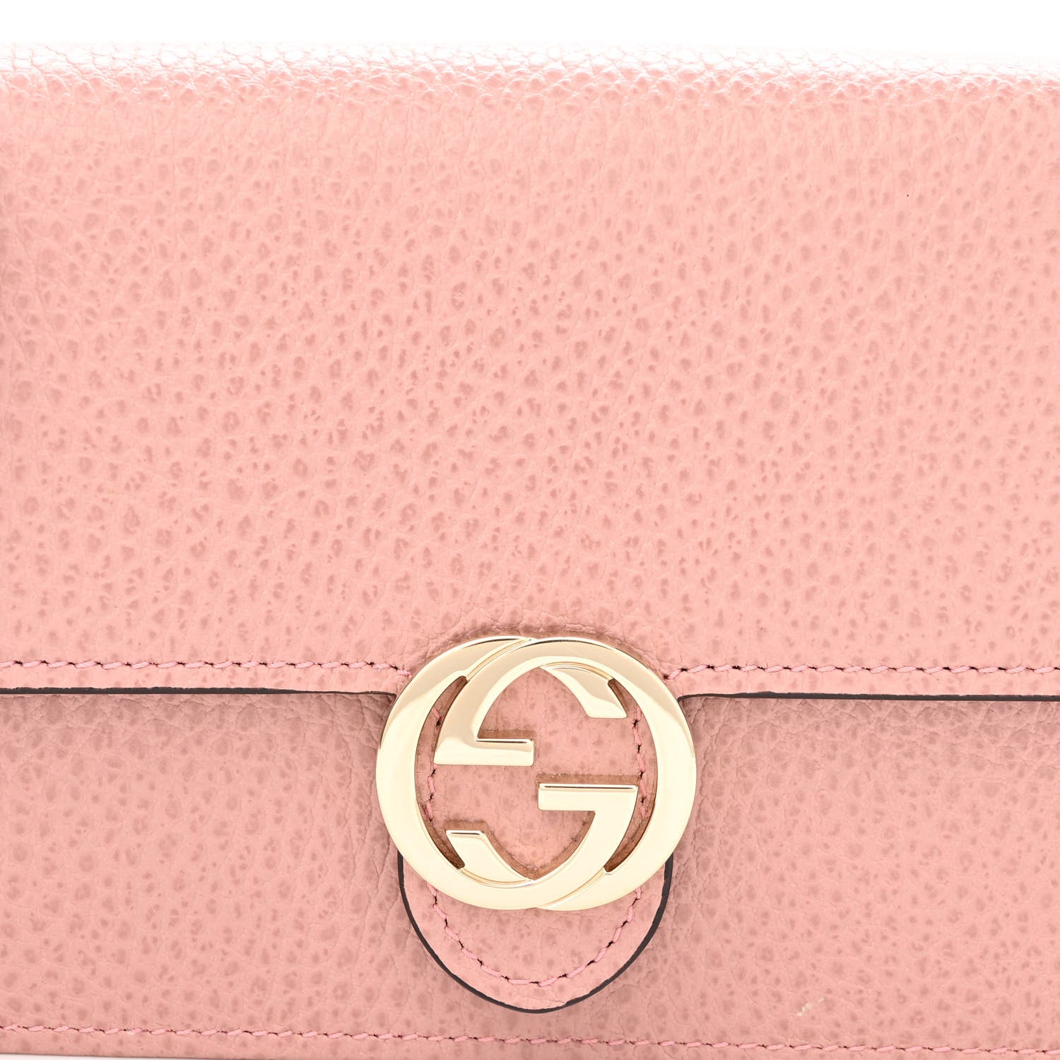 Gucci Dollar Calfskin Interlocking G Chain Wallet Soft Pink 6 of 8