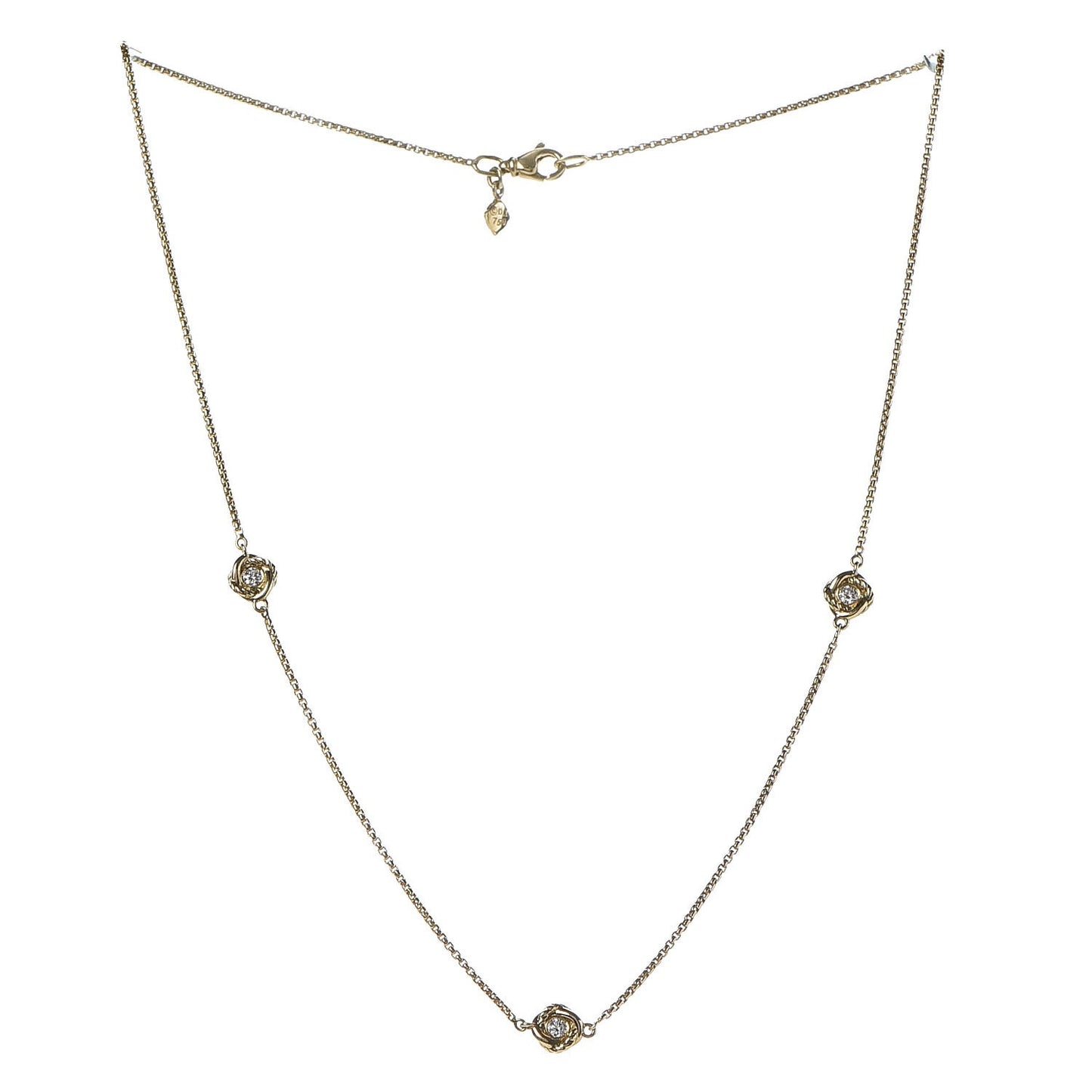 18K Yellow Gold Diamond Infinity Necklace