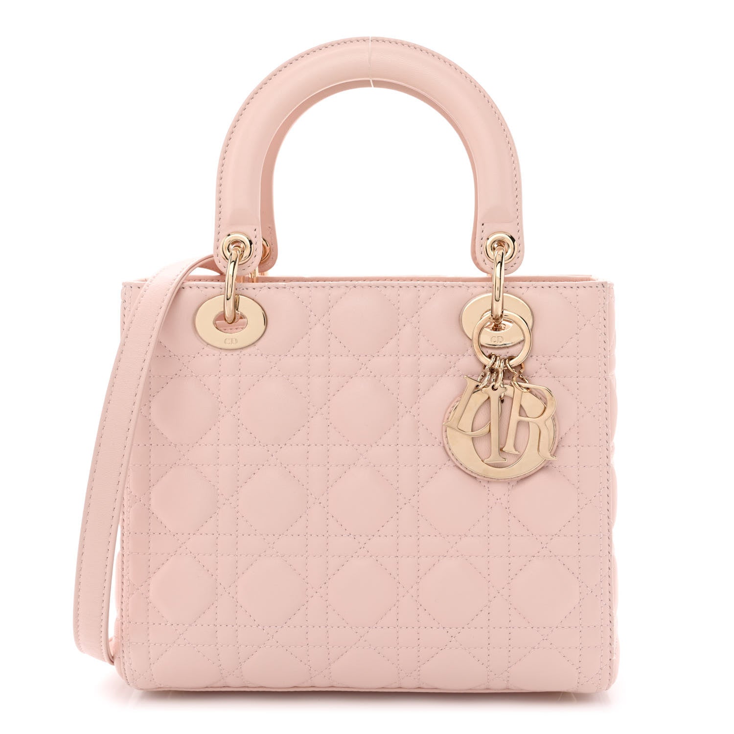 Christian Dior Lambskin Cannage Medium Lady Dior Light Pink 1 of 10
