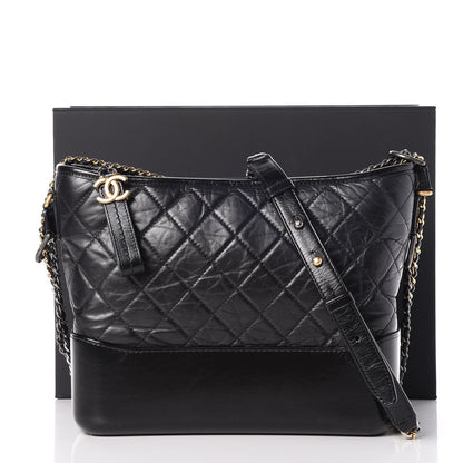 Chanel Aged Calfskin Quilted Medium Gabrielle Hobo Black 11 of 11