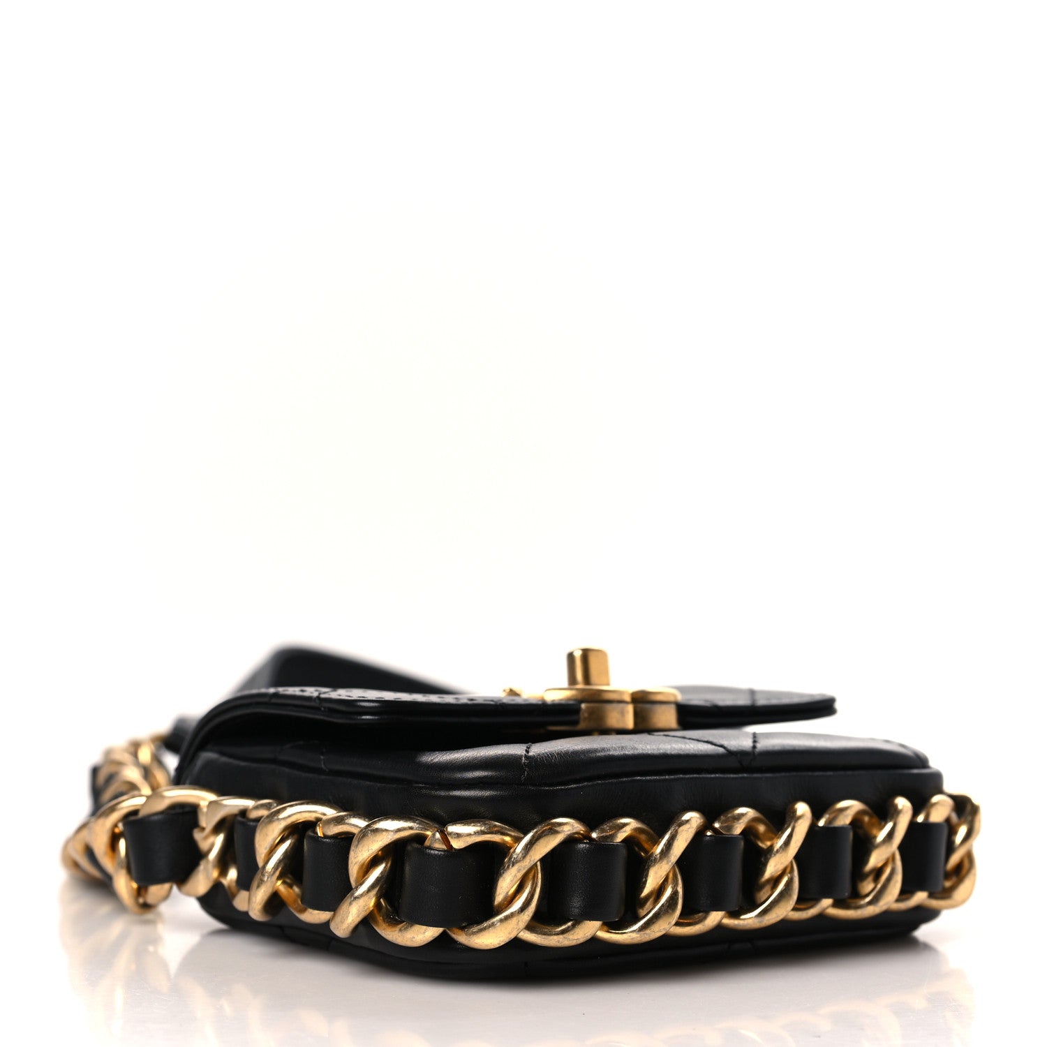 Chanel Calfskin Quilted Mini Framing Chain Bag Black 4 of 9
