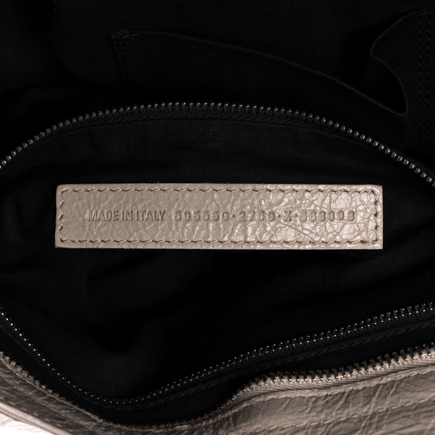 Balenciaga Agneau Classic Silver Hardware City Logo Strap Light Beige Black 6 of 8