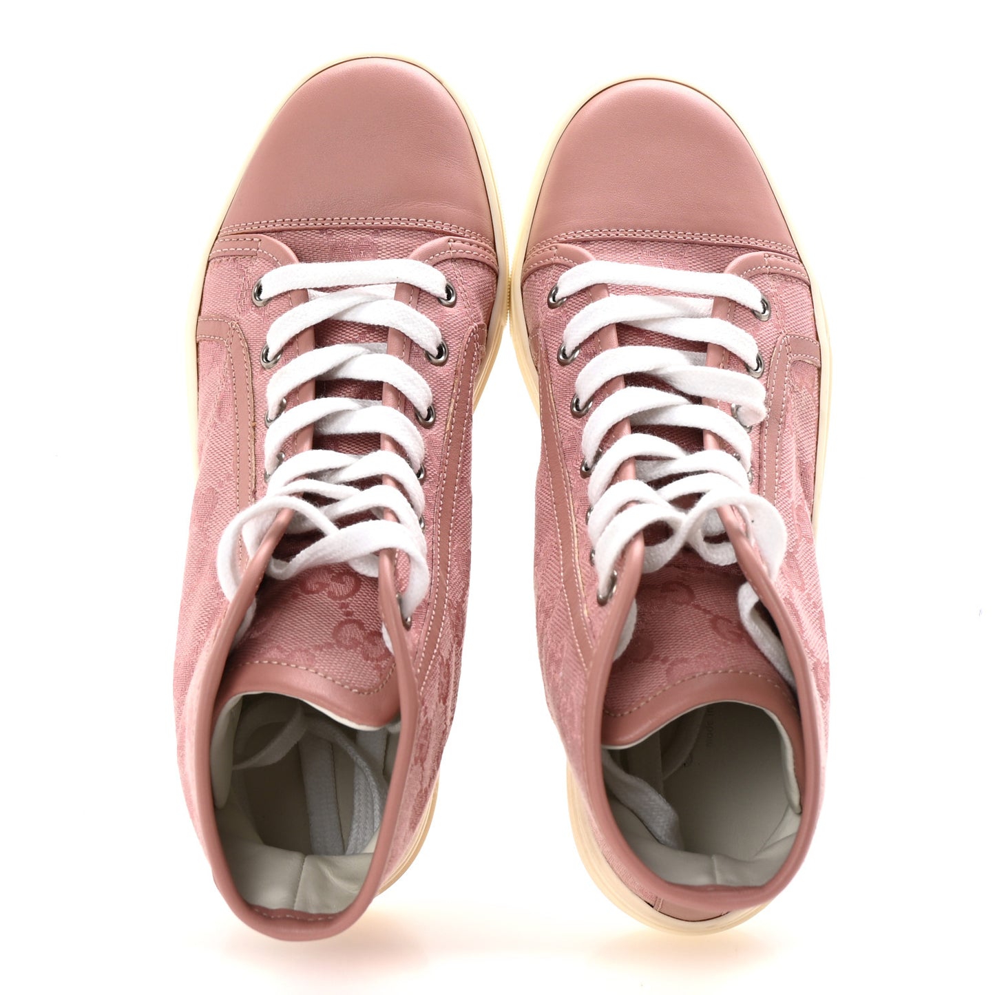 Monogram Womens High Top Sneakers 36 Pink Soft Pink