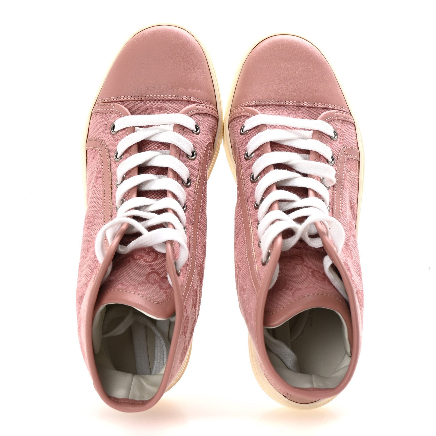 Gucci Monogram Womens High Top Sneakers 36 Pink Soft Pink 2 of 10