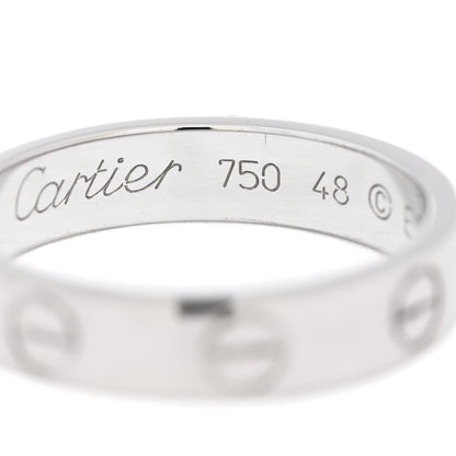 Cartier 18K White Gold 3.5mm LOVE Wedding Band Ring 48 4.5 5 of 5