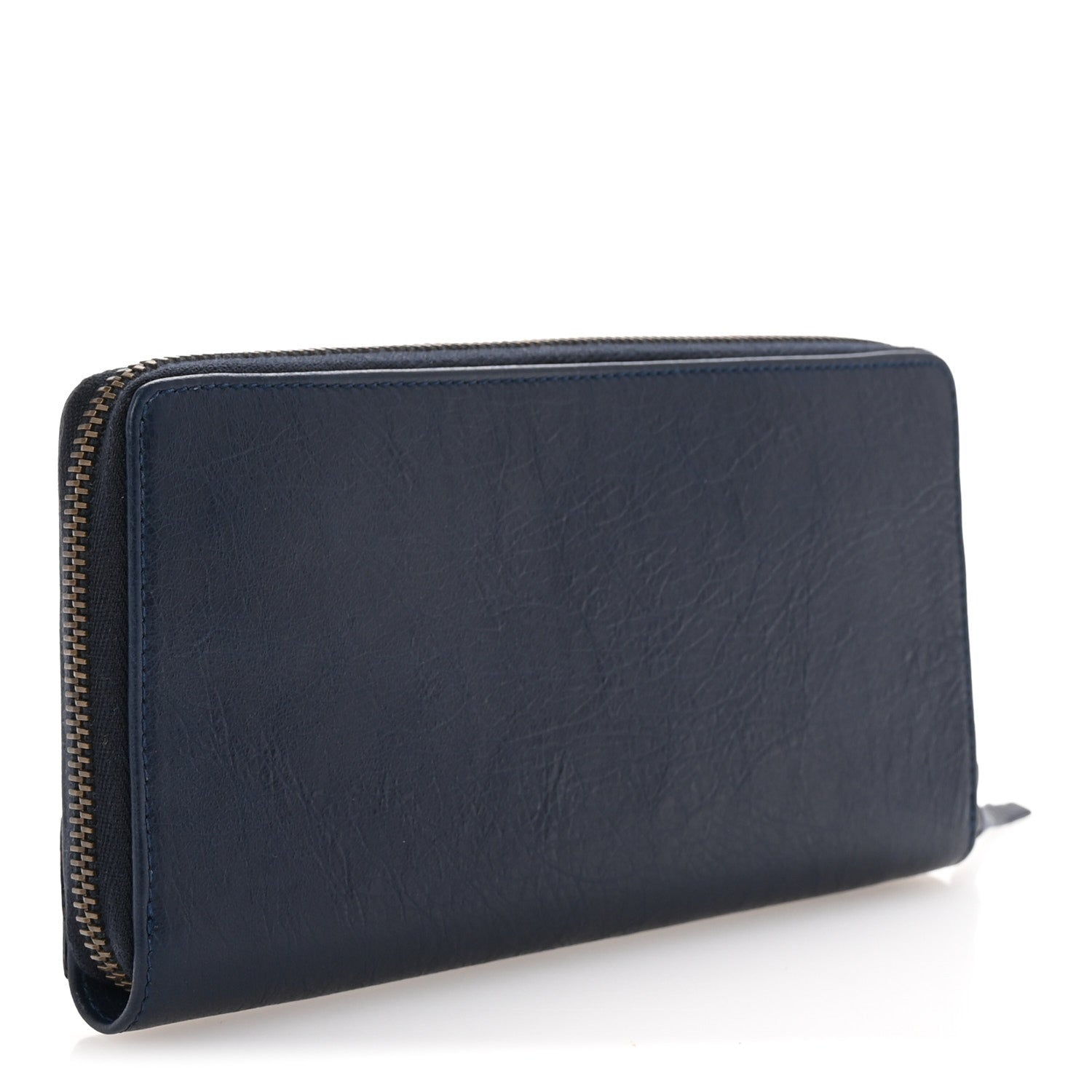 Balenciaga Agneau Classic Hardware Continental Zip Around Wallet Bleu Obscur 3 of 8