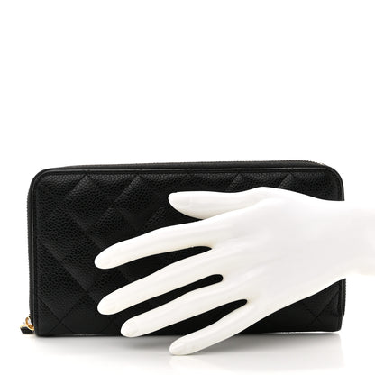 Chanel Caviar Quilted Large Gusset Zip Around Wallet Black 2 of 9