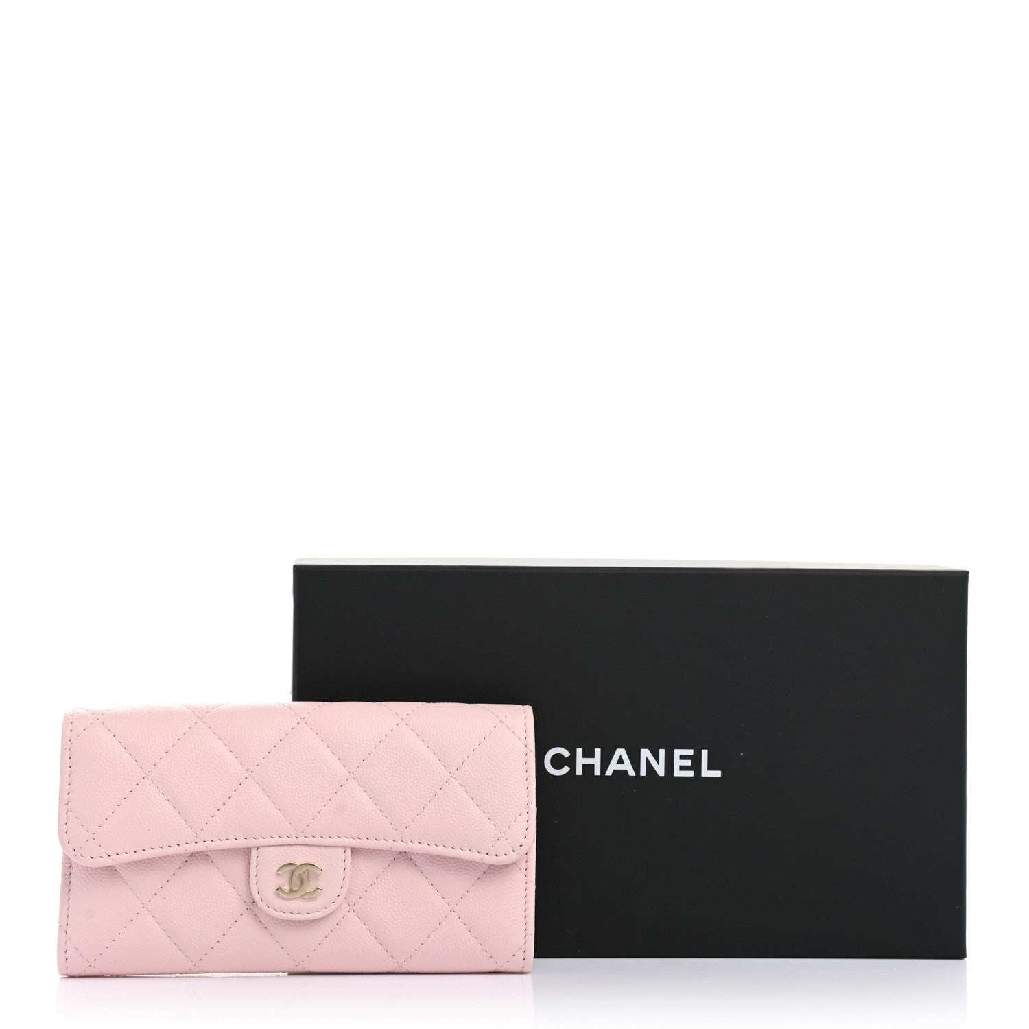Chanel Caviar Quilted Medium Flap Wallet Light Pink 9 of 9