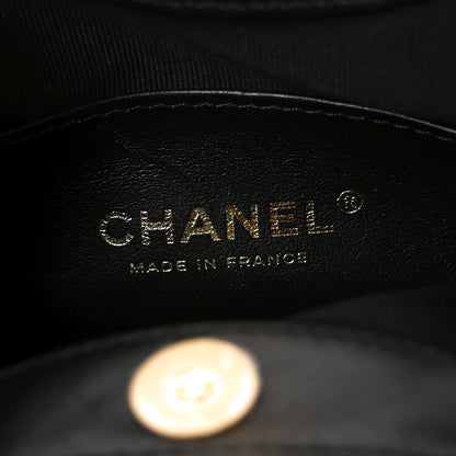Chanel Lambskin Plexiglass Tortoise Shell Quilted Mini Pouch Black 6 of 10