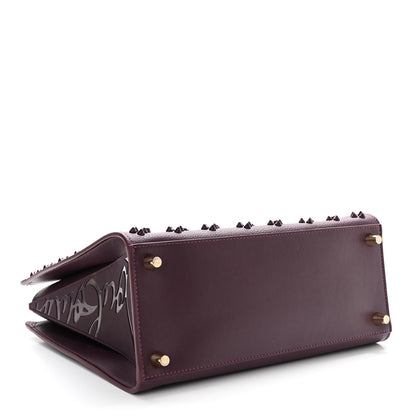 Christian Louboutin Calfskin Spikes Loubinthesky Medium Paloma Merlot 4 of 10
