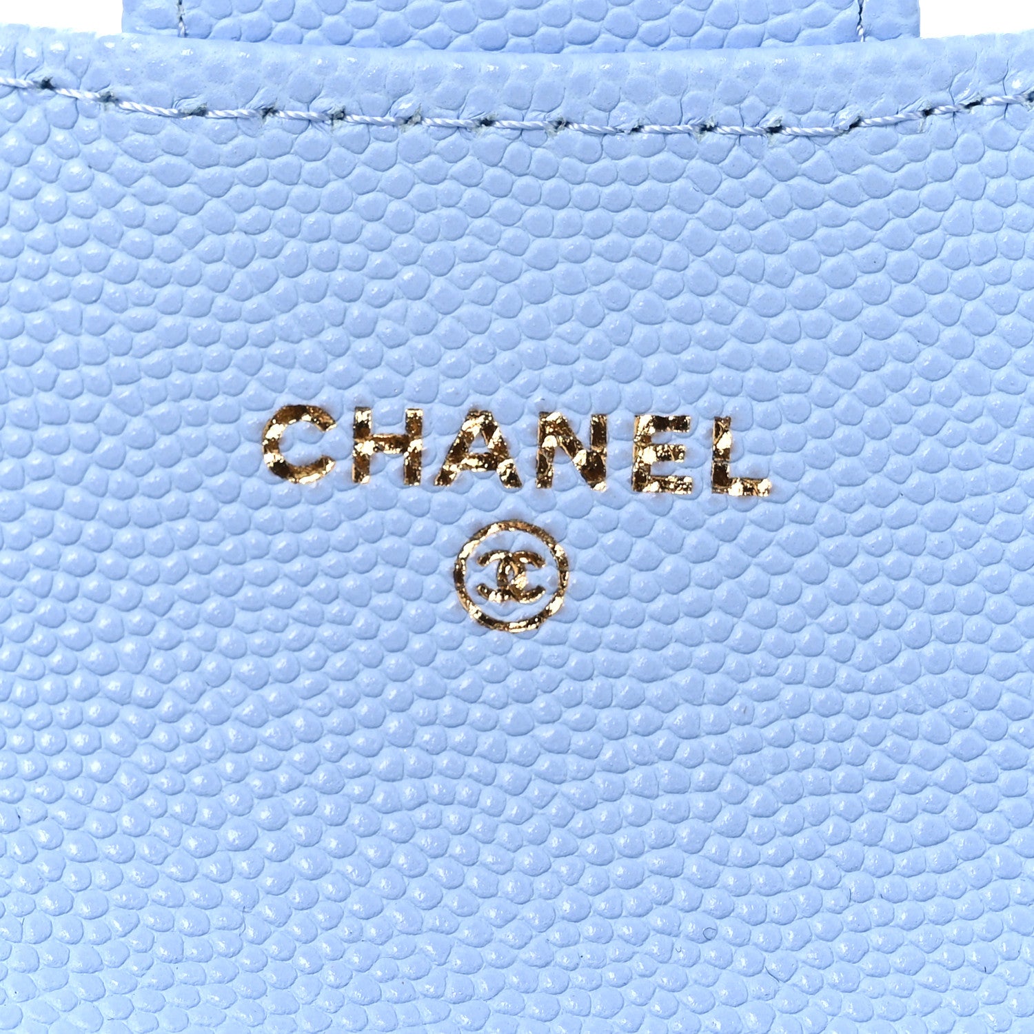 Chanel Caviar Quilted Flap Card Holder Wallet Light Blue 6 of 10