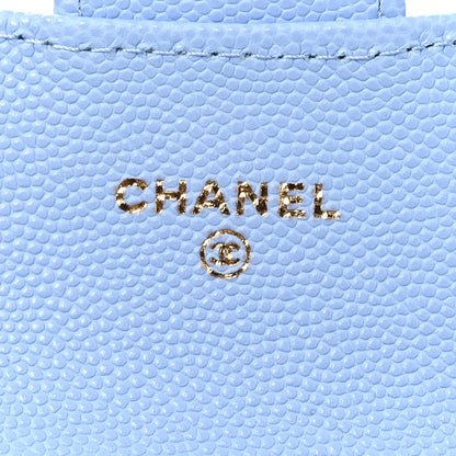 Chanel Caviar Quilted Flap Card Holder Wallet Light Blue 6 of 10