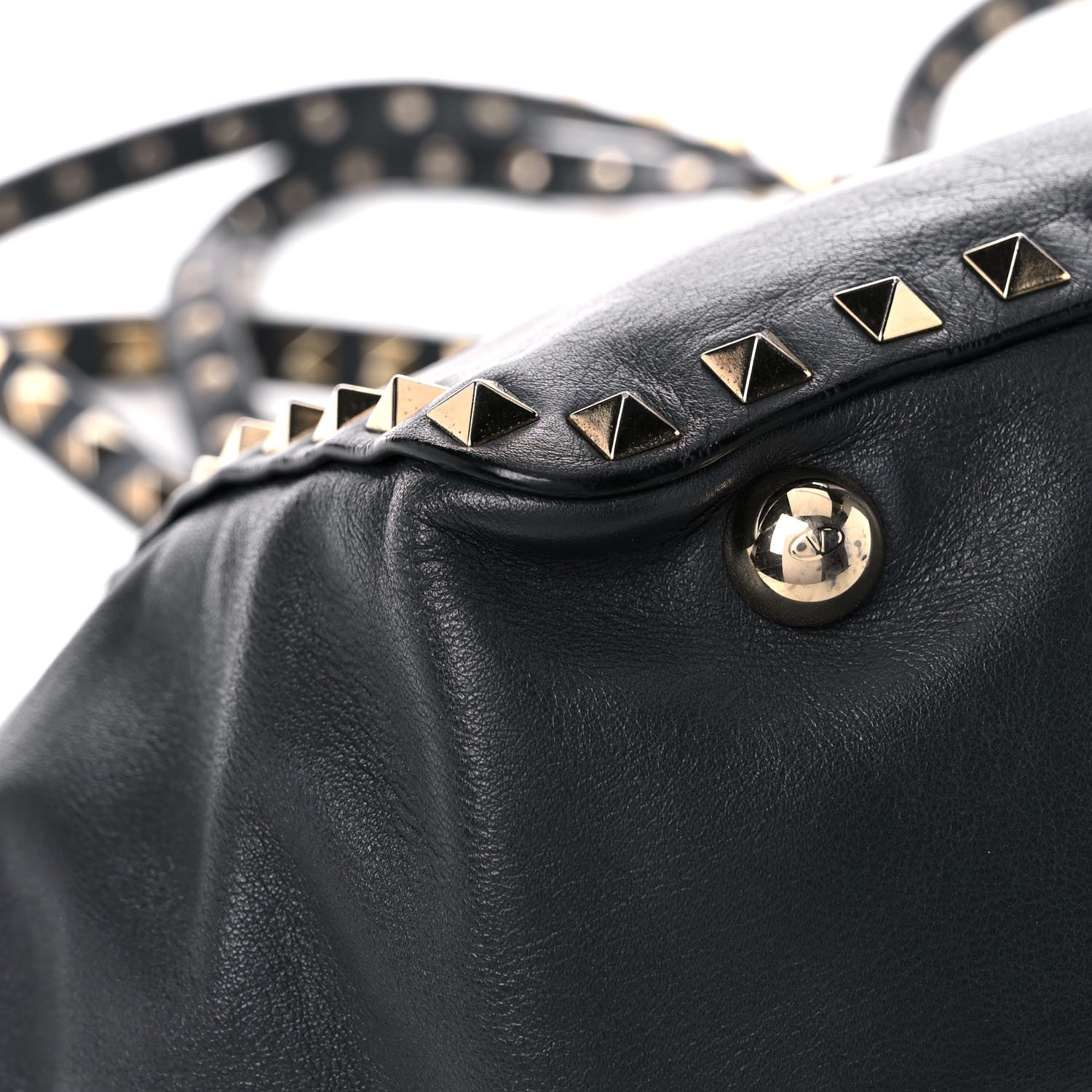 Valentino Garavani Vitello Small Rockstud Tote Black 9 of 16