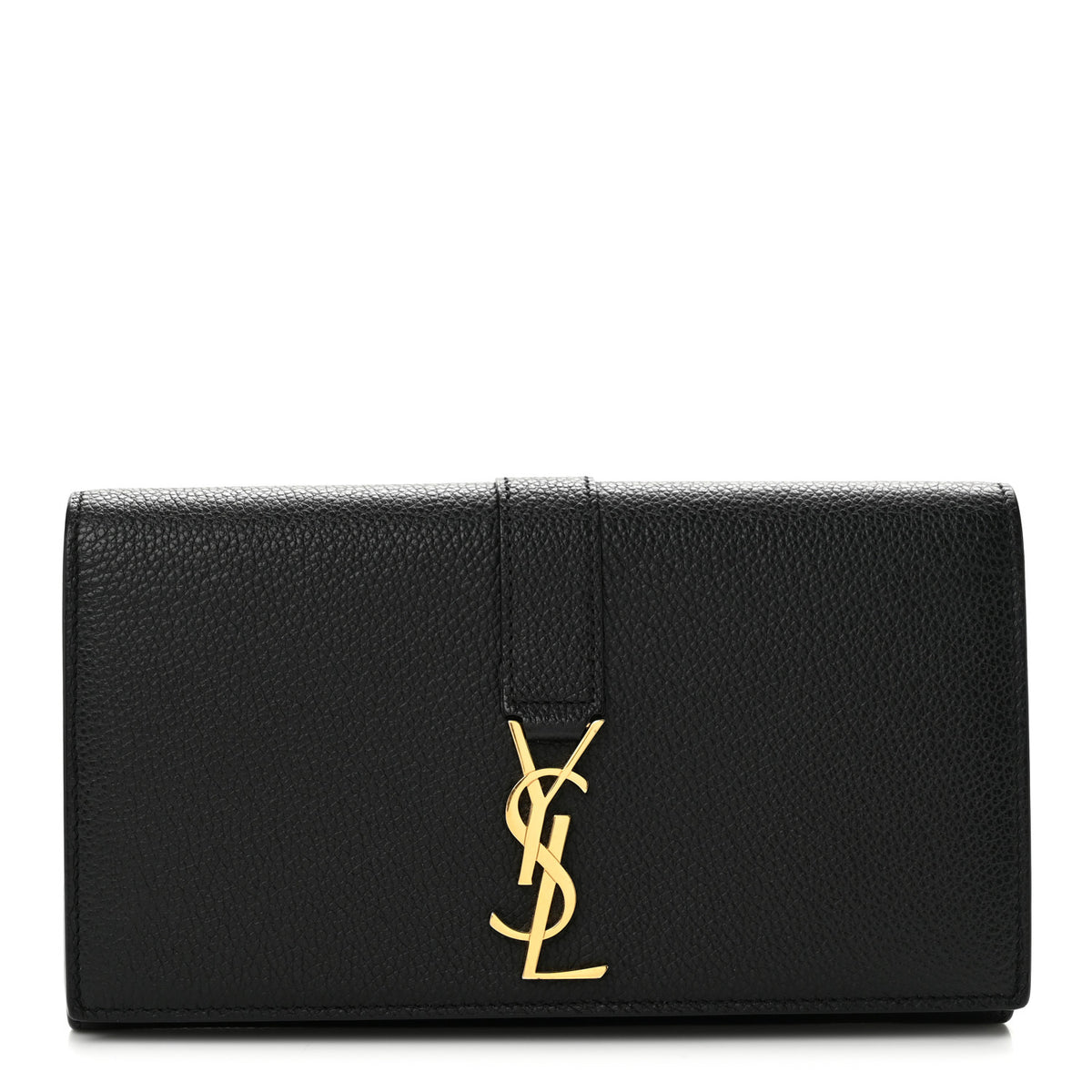Calfskin Monogram Large Flap Wallet Black