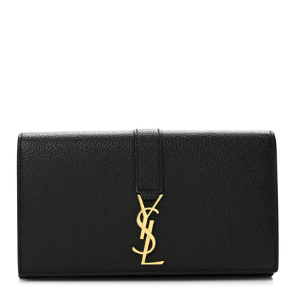 Saint Laurent Calfskin Monogram Large Flap Wallet Black 1 of 9