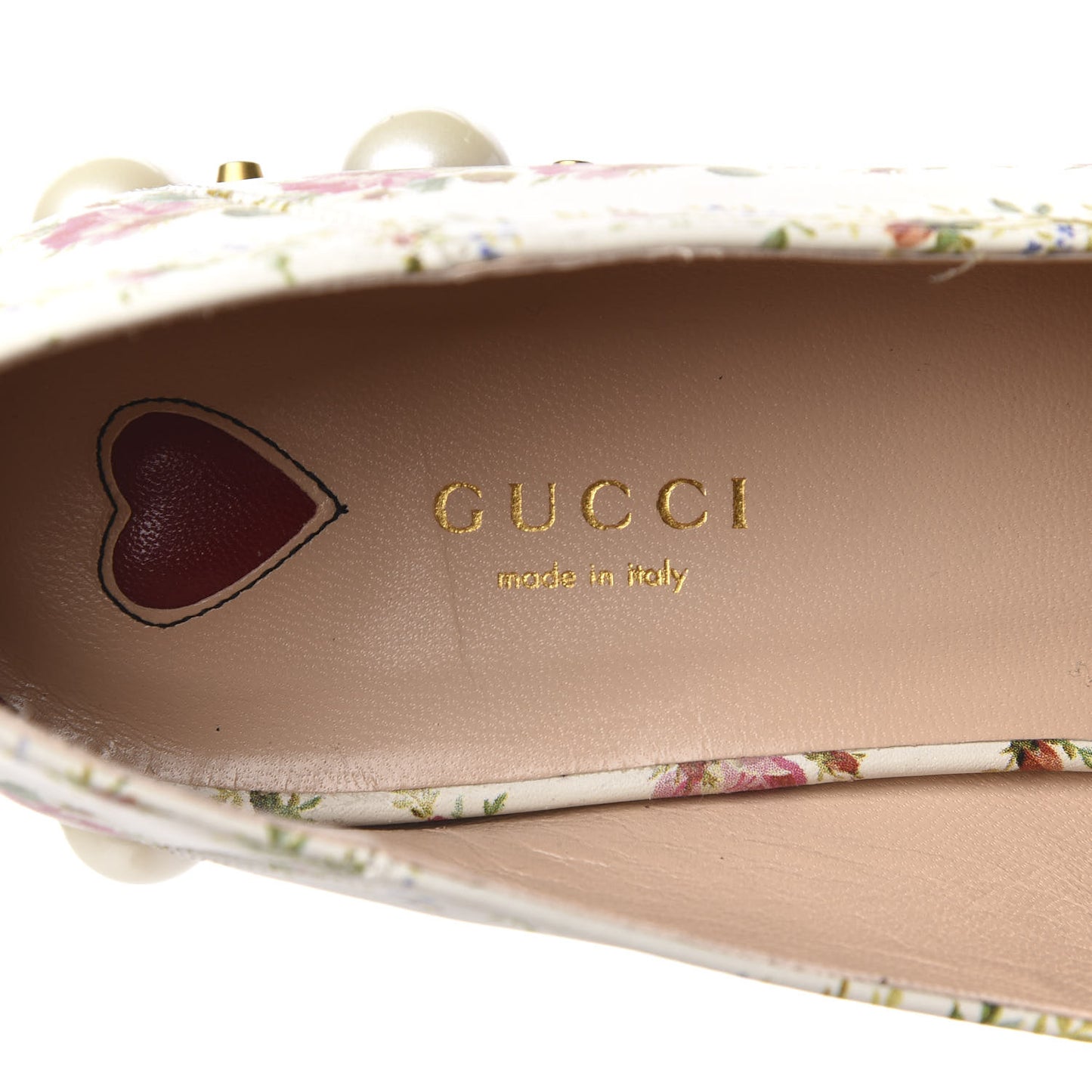 Calfskin Web Pearl Floral Embellished Peyton Loafer 40 White Multicolor