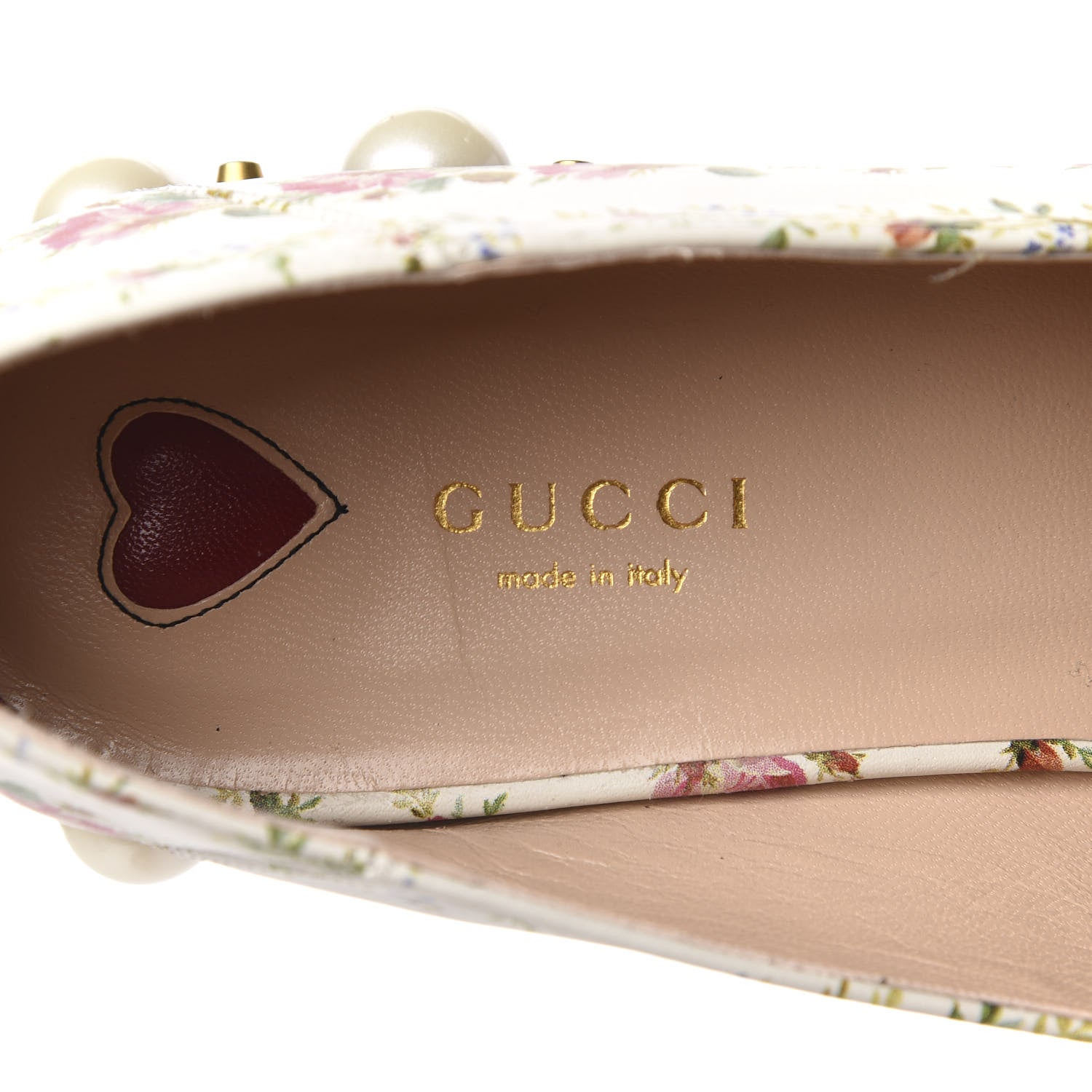 Gucci Calfskin Web Pearl Floral Embellished Peyton Loafer 40 White Multicolor 7 of 9