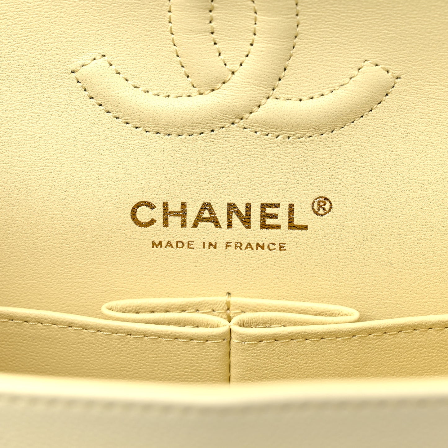 Caviar Quilted Small Double Flap Light Yellow