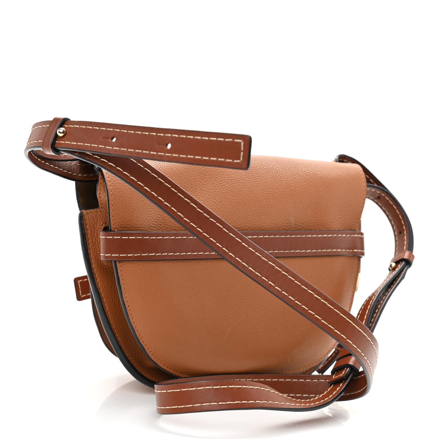 Loewe Grained Calfskin Small Gate Crossbody Bag Caramel Pecan 3 of 9
