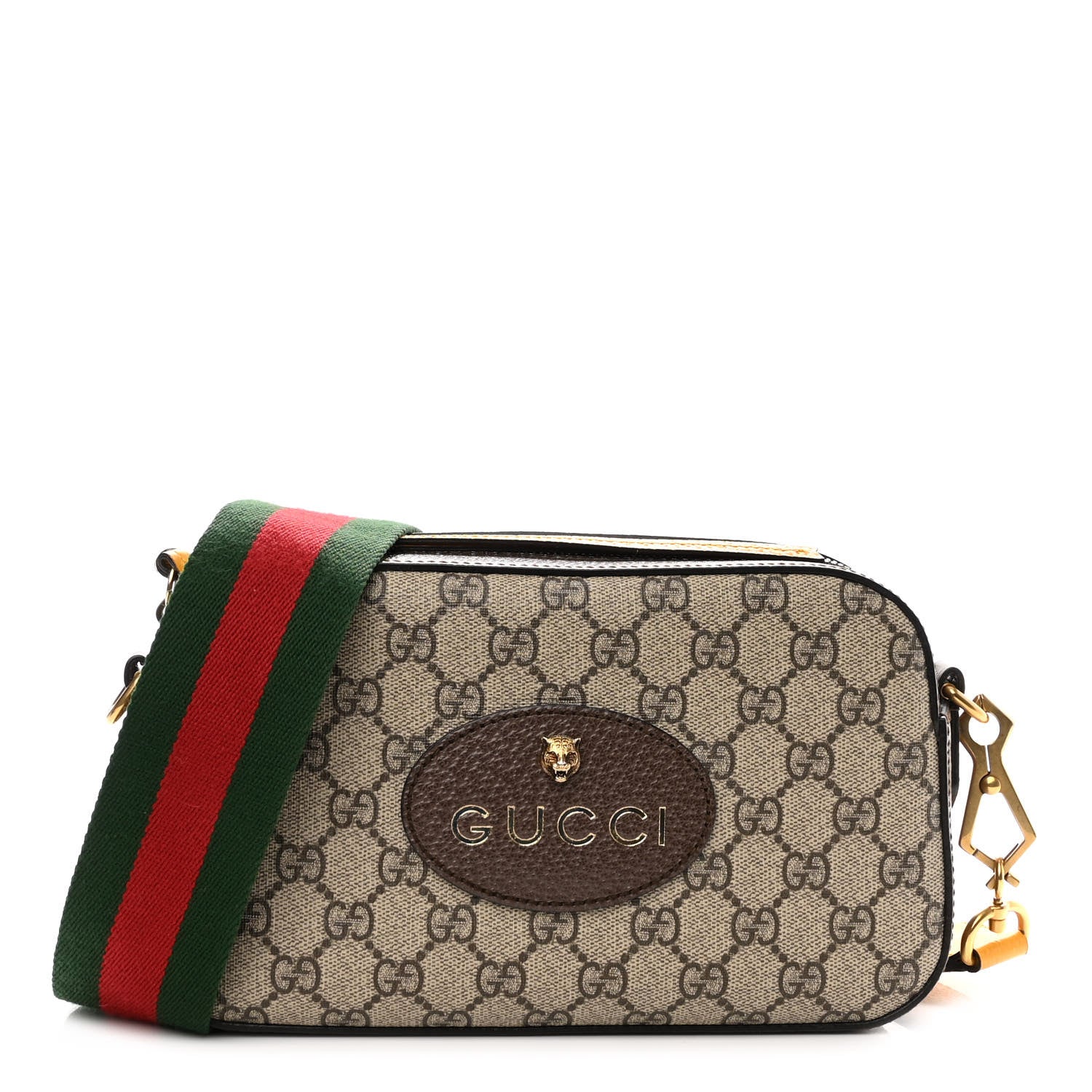 Gucci GG Supreme Monogram Web Neo Vintage Shoulder Bag Beige New Acero Crop 1 of 10