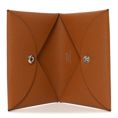 Hermes Epsom Calvi Card Case Gold 5 of 8