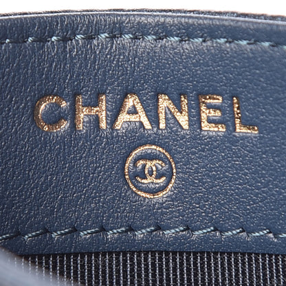 Chanel Metallic Caviar Quilted Card Holder Dark Blue 6 of 9