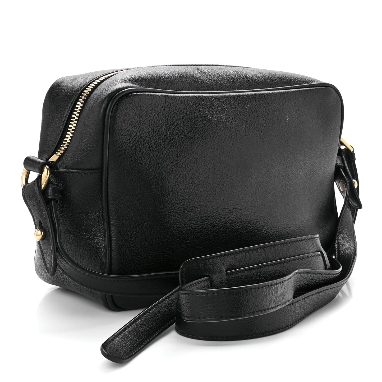 Glace Calfskin Embossed Logo Crossbody Black